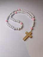 Różaniec Drewniany Biały