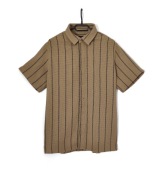 Męska Koszula Krótki Rękaw Teksturowana Beżowa S.C.W. |R. M