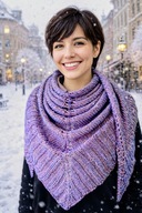 EKSKLUZYWNA METALICZNA CIEPŁA CHUSTA XXL Z WEŁNY MERINO AMETYST_NA PREZENT!