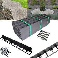 KRAWĘŻNIK OGRODOWY OBRZEŻE TRAWNIKOWE OGRODOWE PLASTIKOWE CZARNE 1M 8SZT