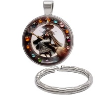 Brelok do kluczy/ka Halloween / Czarownica ozdobna zawieszka plecak portfel