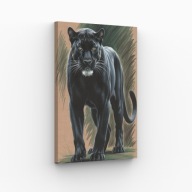 Obraz na Płótnie 30x40cm Czarna pantera w cieniu Mrok Elegancja Design Hit