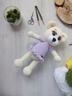 Kremowa misia w sukience miś handmade