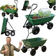 WÓZEK OGRODOWY TRANSPORTOWY POMPOWANE KOŁA SKRĘTNE WYWROTKA 220KG 75L 3w1