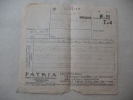 Przedwojenny TELEGRAM Z REKLAMĄ POLSKIEGO TOW. ASEKURACYJNEGO PATRIA 1930 r