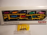 1:87 herpa - iveco laweta + 9 x fiat cinquecento