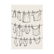 Plakat „Laundry Lines” – Minimalistyczny Plakat Ilustracyjny