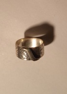 RYTOSZTUKA, SRREBRNY PIERŚCIONEK, NOWOCZESNY DESIGN, STAN! R14/17mm.