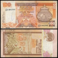 BNA - SRI LANKA 100 Rupii 1992 seria J/28 nr 146286 # P105c rewers brąz F++