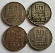 moneta Algieria 50 franków 1949