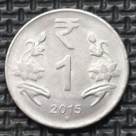 *INDIE [1927]*1 rupia 2015 *znak menniczy Noida:, kwiat Lotos