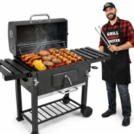 GRILL WĘGLOWY LUND XXL ŻELIWNY RUSZT OGRODOWY DUŻY CZARNY 78 X 42,5 CM