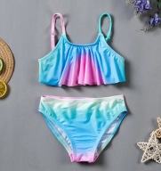 SUPER strój kąpielowy bikini 134/140 tęcza pink