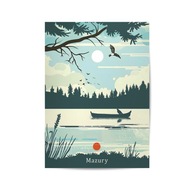PLAKAT MAZURY, ORYGINALNA GRAFIKA DO SALONU, SYPIALNI, NA KORYTARZ,40x60cm.