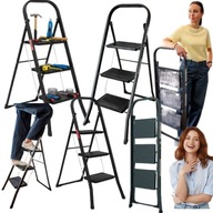 Drabina domowa 3-stopniowa BAULICH – lekka, składana, szerokie schodki