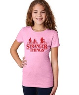 Stranger Things Pudrowy Róż Koszulka T-shirt Dziecięcy 14-16 LAT 164 cm