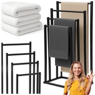 STOJAK NA RĘCZNIKI ŁAZIENKOWY STOJĄCY PODŁOGOWY 4 RAMIONA CZARNY METAL