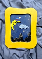 obrazek 3D HANDMADE do pokoju dziecięcego dobranoc księżyc noc nad łóżeczko