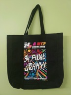 Czarna torba na zakupy z grafiką 34. Finału WOŚP