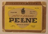 ETYKIETA - piwo jasne PEŁNE - BROWAR W GDAŃSKU