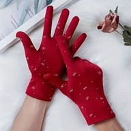 RĘKAWICZKI czerwone termiczne rower spacer ekran dotykowy PŁATEK SNIEGU