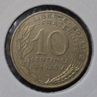 *FRANCJA [0113]*10 centymów CENTIMES 1988 Piąta Republika, Marianna Rośliny