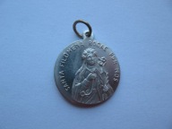 ŚWIĘTA FILOMENA ANIOŁ STRÓŻ przedwojenny MEDALIK ALUMINIUM