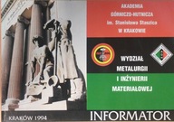 Wydział Metalurgii i inżynierii materiałowej INFORMATOR 1994