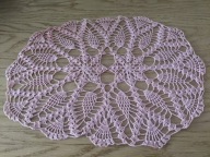 Serwetka bieżnik szydełkowy serweta misterne rękodzieło koralowy 42x30