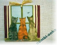 Robótkownia Kafelek obrazek 15x15 Kot Koty trzy