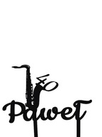 topper na tort dekoracja urodziny personalizacja wiek imię SAKSOFON!!!