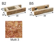 Ogrodzenie łupane, pustak łupany, bloczek Combet B2 39x22x8 Multi 3