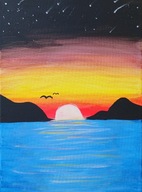 Obraz akrylowy na płótnie "Zachód słońca nad morzem"