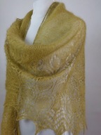 Ręcznie wykonana ekskluzywna chusta z kid moheru i jedwabiu