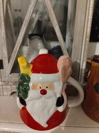 Świąteczny kubek trójwymiarowy Mikołaj śmieszny do góry nogami na prezent