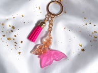 Brelok motyl żywicy breloczek do kluczy plecaka handmade motylek prezent