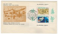 Cypr Północny 1983 FDC Znaczki Blok 4 Europa CEPT mapa kosmos satelita