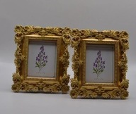 Zestaw 2 złotych ramek retro – styl vintage