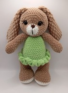 Królik w sukience 30 cm szydełko GOTOWY DO WYSYŁKI CE, zajączek