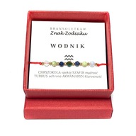 Bransoletka WODNIK kamienie naturalne chryzokola, turkus znaki zodiaku