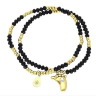 63250 Dwie bransoletki złota stal chirurgiczna róża wiatrów stopa