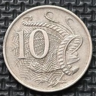 *AUSTRALIA [1919]*10 centów 1980 *Elżbieta II, Ptak Lirogon wspaniały