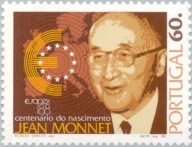 Portugalia 1988 Znaczek 1755 ** Unia Europejska Jean Monnet
