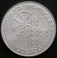 Portugalia 1000 escudos 1998 - Liga dos Combatentes - srebro - stan 1/2