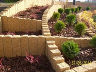 Palisada łupana, cegła, obrzeże 30x11x10 Bia./Żół.