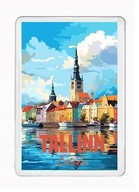 TALLIN ESTONIA magnes pamiątkowy na lodówkę akrylowy