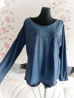 WYGODNA DŁUGIM RĘKAWEM MARSZCZONA SREBRNA NITKA vintage retro miła