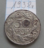 50 groszy z 1938 roku żelazo niklowane , GENERALNA GUBERNIA