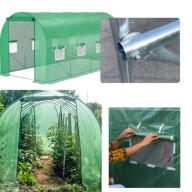 DUŻY TUNEL FOLIOWY OGRODOWY SZKLARNIA MOCNA MOSKITIERY FOLIA 2,5x4x2m 10M2