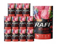 ZESTAW Dolina Noteci RAFI MOKRA karma dla psów WOŁOWINA saszetka 12x 500g
